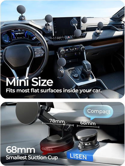 LISEN 15W MagSafe Car Mount Charger, Magnetic Wireless Car Phone Holder | [Easiest Mount] 96LBS Vacuum Suction Car Mount, 360° Magnetic Phone Holders for Your Car, for iPhone 17-12, Pixel 10, Samsung - Image 2