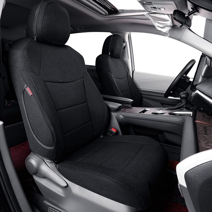 Seat Covers for Toyota Sienna 2021–2026 XSE/XLE/Limited/Platinum/Woodland,7-Passenger,2nd Row w/No Leg Rest,Custom Fit Full Set, Breathable UV-Resistant Polyester Seat Protector,Black by Coverdream