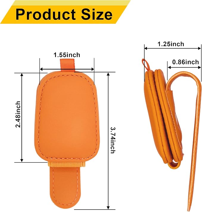 Yuoyar Magnetic Leather Sunglasses Holder for Car, 2 Packs (Orange) | Magnetic Car Visor Accessories - Image 7