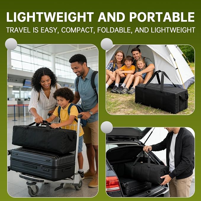 Carrying Bag Compatible with Graco Pack n Play, Lightweight & Waterproof | 2 Pack Replacement Nylon Foldable Travel Carrying Case for Graco Pack n Play, Storage Bag for Airplane and Train Travel - Image 6