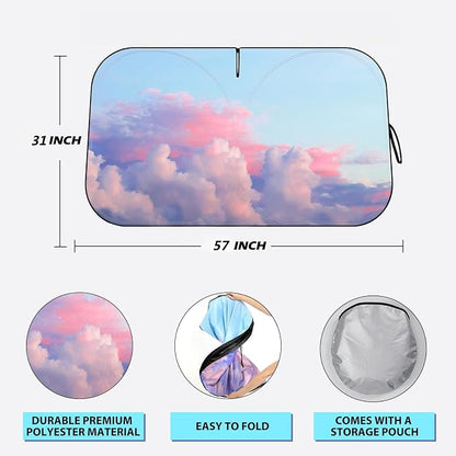 Car Windshield Sun Shade, Foldable Reflective UV Front Sunshade | 57" x 31", Sun Visor Blocks UV Rays & Keep Cool for Cars Interior, Fits Sedans, SUVs & Trucks, Foldable & Easy Storage - Image 3