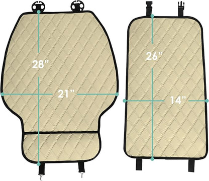 FH Group Car Seat Cushion – Neosupreme Single Front Seat Cover with Front Pockets, Airbag Compatible, Universal Fit Car Seat Cushion for Driver or Passenger Seat, SUV, Truck, Sedan & Van – Beige - Image 5