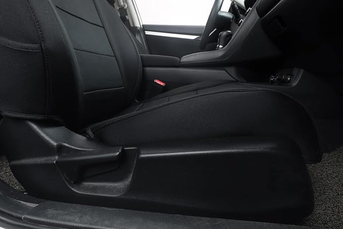 EKR Civic Seat Covers Custom Fit for Honda Civic (Sedan) Sport 2022-2024 & LX 2025-2026 (Rear Backrest One Piece W/NO Armrest),Waterproof Car Seat Cover Full Set,Neoprene(Black) - Image 2