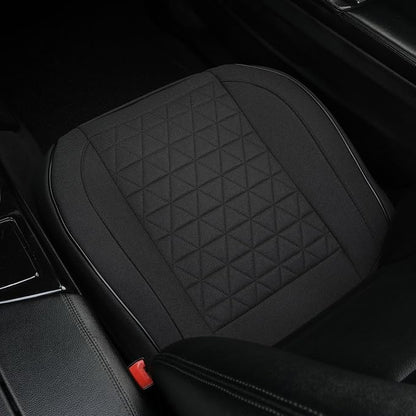 West Llama Linen Front Car Seat Cover Protector Anti-Slip Bottom Seat Cover Fits 95% of Vehicles,Wrapping Around The Bottom,Triangular Pattern(Black-1Pcs) - Image 9
