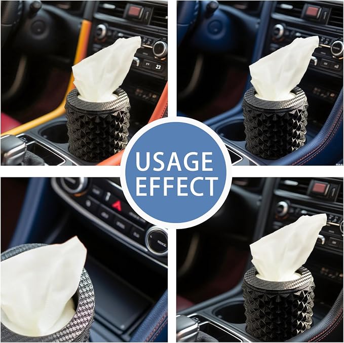 Car Cup Holder Tissue Box Holder – Auto Interior Accessories for Men & Women，Car Accessories Organizer with Premium Tissues with 1 Pack Tissues, Universal Fit for Most Vehicles (Olive Green) - Image 6
