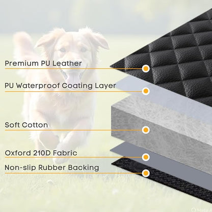 Waterproof Scratchproof Pet Bench Seat Covers for Cars, SUVs | Nonslip Durable Back Seat Cover for Dogs, PU Leather, Side Flaps, Full Bench, Easy Install - Image 7