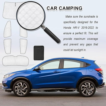 KMF 6pcs Thicken Sun Shades for Honda HR-V 2016-2022 Accessories (LX, EX, EX-L, Sport, Touring), HRV Sunshade Full Car Window Covers for Windshield Side Rear, UV Block and Blackout for Camping Outdoor - Image 7