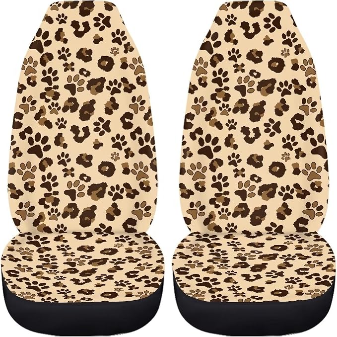Brown Dog Paw Car Seat Covers Front Set – 2 Front Seat Covers for Cars, Breathable&Washable Car Seat Cover Set, Automotive Interior for Auto Trucks Van SUV - Image 4