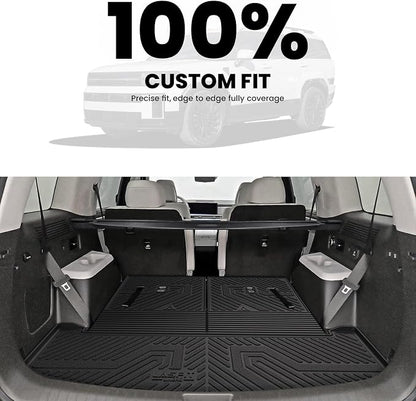 LASFIT Cargo Mats for Hyundai Santa Fe 2026 2025 2024 (Fit Gas & Hybrid) | All Weather TPE Custom Fit Cargo Trunk Mat & Backrest Mats Accessories, Black - Image 4