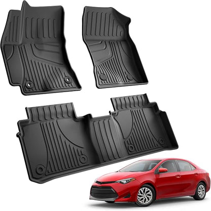 AOMSAZTO Floor Mats Compatible with Toyota Corolla Sedan 2014-2019, Heavy Duty TPE All Weather Automotive Floor Mats, 1st & 2nd Row Full Set Floor Liners, Anti Skid Car Mats(not fit for Hatchback) | Custom Fit Floor Liners All-weather Protection Waterp... by AOMSAZTO