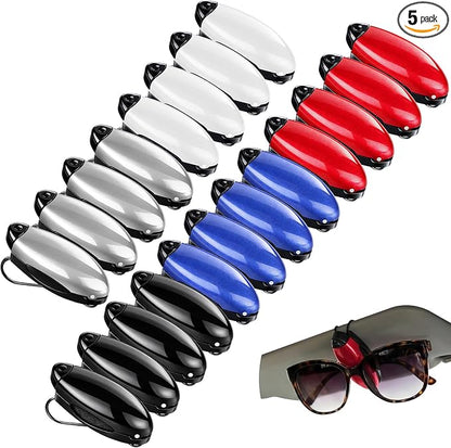 Frienda 5 Pcs Car Sun Visor Clip Sunglasses Holder,Classic Color | Visor Clips for Eyeglasses, Securely Holds Glasses, Ticket Card Holder, Metal Shell Spring Clip, For Women Men Drivers by Frienda