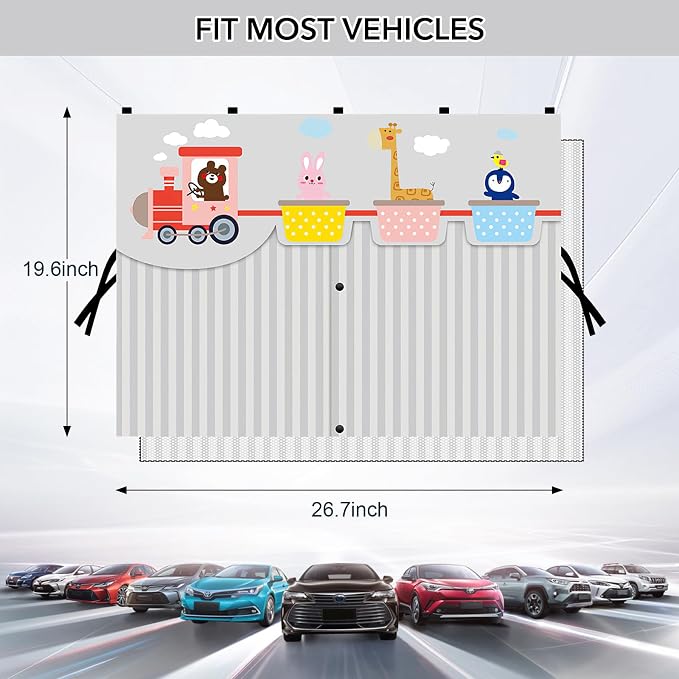 LEIWOOR 2-Pack Magnetic 2 Layers UV Protection Car Window Shades for Baby | Privacy full/half shade baby car window shades with curtain header breathable heat block back curtain for truck van sedan SUV - Image 7