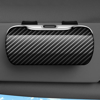 Sunglasses Holder for Car Sun Visor, Convenient Vehicle Visor Eyeglasses Organizer Case, Automotive Interior Glasses Hanger Protective Storage Box, Universal for Vehicles (Carbon Fiber) - Image 3