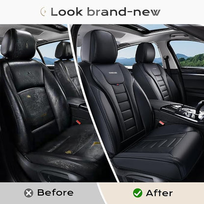Coverado Car Seat Covers, Front Covers for Cars, Car Seat Cover Front Seats, Automotive Seat Cover, Waterproof, Leather Car Seat Cushion, Universal Interior Covers Seat Protectors for Most Cars - Image 5