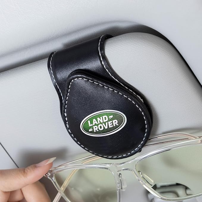 Car Sunglass Holder, Eyeglass Holder Fit Land Rover Discovery Range Rover Sport Defender Land Cruiser LR2 3 4, Sunglass Hanger Mount for Car Sun Visor, Interior Accessories, Black by GshionLyfe