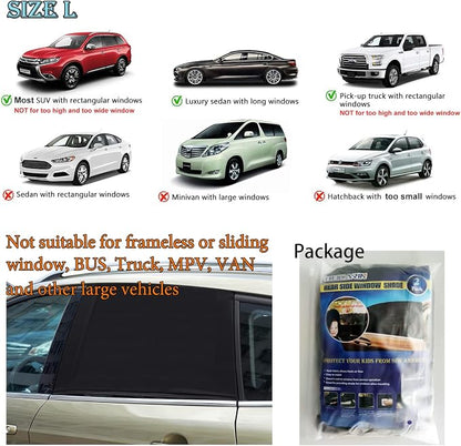 Car Window Shades for Baby - 2 Pack Sun Shade Blocker, Breathable Mesh Rear Side Window Cover Sunshade for SUV, UV Protection for Baby Family Pet, Mosquito Bug Net Car Window Screens for Camping - Image 8