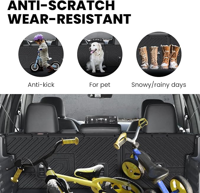LASFIT Rear Seat Back Protector for Honda Passport 2026 | All Weather TPE Pet Friendly Custom Fit Passport Second Row Back Seat Cover Mat Liner Accessories, Black - Image 8
