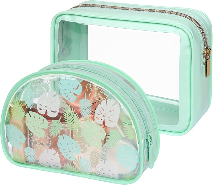 Clear Makeup Bag Foldable - TSA Approved Toiletry Bag for Travel | Metal Zipper, Reinforced Seam, Water Resistant, Medium for Carry-on, Large for Checked Luggage, for Car Storage Organizer by Packism