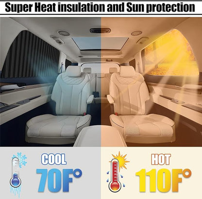 XCBYT Magnetic Car Window Curtains for Side Window, 100% Blackout Privacy | Blocks 99% UV to keep your car cool. Ideal for naps, camping, or private work breaks, Fits steel frames only - Image 5
