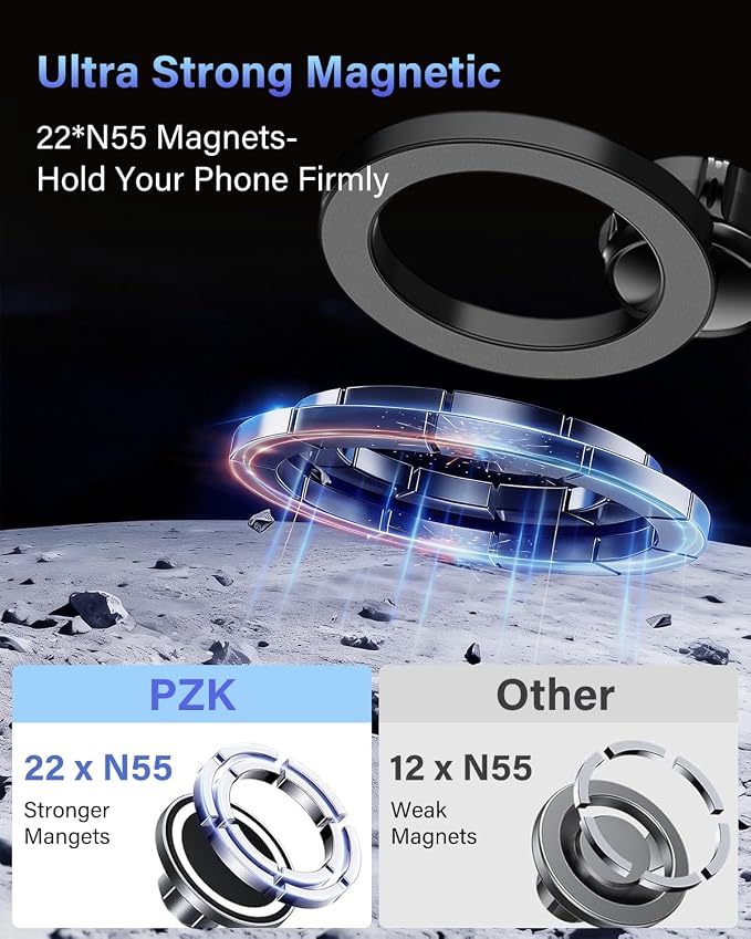 PZK Car Phone Mount for Toyota C-HR CHR 2019-2022 Accessories 8-inch Screen | Magnetic Car Phone Holder with Magsafe 360° Rotation Hand-Free Phone Cradles Not Affect Vent for All 4-7.0'' Smartphones - Image 7