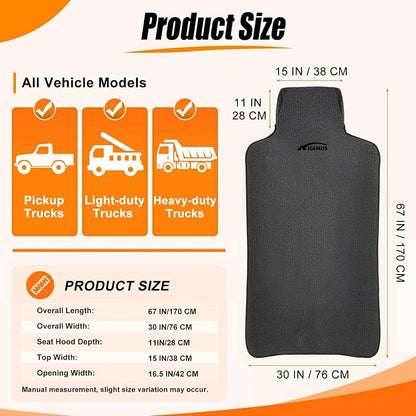Seat Covers for Trucks, Waterproof Towel Seat Protectors, 1 Pack | 67x30 in Large Size, Sweat-Absorbent Microfiber, Anti-Slip, Quick Drape-On, Front Seat Coverage for Work, Gym, Beach, Pet - Image 3