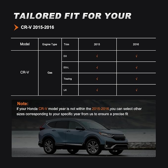 Custom Fit Seat Covers for Honda CRV 2015 2016 | Full Set Faux Leather Full Coverage Waterproof Airbag Compatible CR-V Seat Protector (5 Seats,Gray) - Image 2