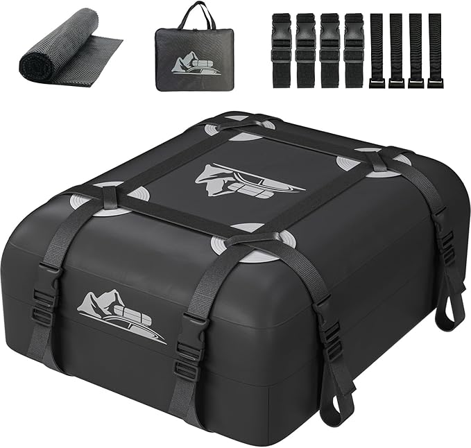 Car Rooftop Cargo Carrier Bag 15-20 Cubic Feet(15Cu.Ft-Gray) - Image 9