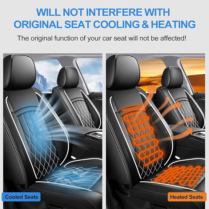 Fit for RAV4 Seat Covers Compatible with Toyota RAV 4 2007-2025 2026 - Waterproof Breathable Leather Automotive Seat Cushions Protector,Airbag Compatible,Only 2 Front seat Covers(Whiteline) - Image 6
