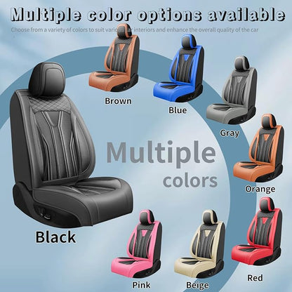 Fit Corolla Premium Leather Car Seat Covers for Toyota Corolla 2000-2025 2026 - Waterproof，Breathable，All-Weather Seat Cushion Protecto & Airbag Compatible, 2 Front Seat All Black - Image 5