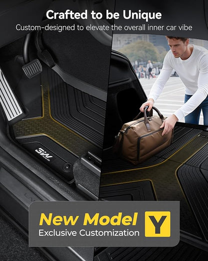 3W Tesla New Model Y Juniper 2025 2026 Floor Mats, Not for Standard | 9PCS, Cargo Liners, Trunk Mats, Seat Back Protector, All Weather Customer Fit Vigormold™ TPE, Model Y Juniper Accessories - Image 7