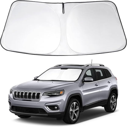 Windshield Sun Shade Sunshade for 2014-2025 Jeep Cherokee | Full covered for windshield, Foldable & Durable, Block UV Rays, Reduce Heat, Easy to install, Keeps Car Cooler by LHFLIVE