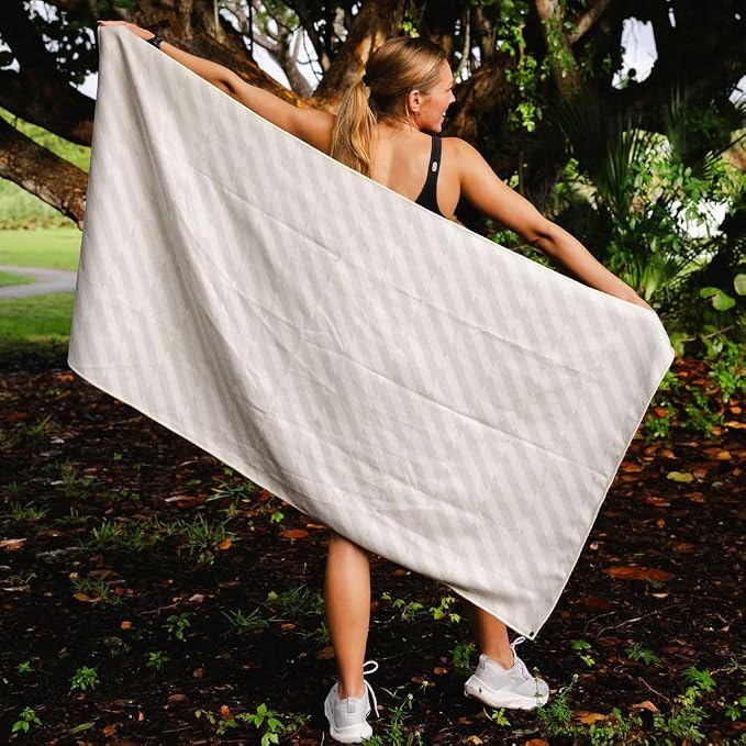 Sprints Athletic Running Towel, Full-Sized, Car Seat Cover - Performance Microfiber (Velocity Blitz Cream) - Image 7
