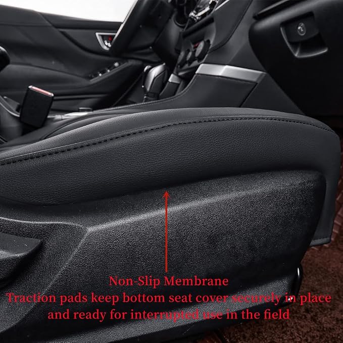 Car Seat Covers for 2009-2013 Subaru Forester,Rear No Armrest,Faux Leather | Full Set Suv Seat Cushion,Easy Installation,Factory Look,Waterproof Car Seat Protector (Black-Diamond) - Image 4