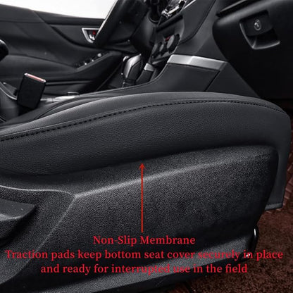 coverdream Forester Seat Covers Custom Fit for 2014 2015 2016 2017 2018 Subaru Forester,Full Coverage Waterproof Leatherette Car Seat Protector(Full Set,Black/Red) - Image 2