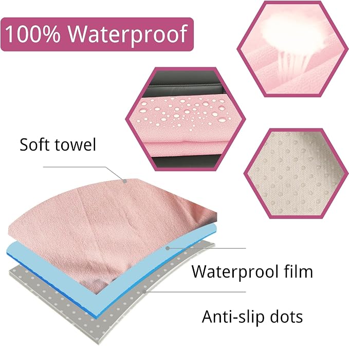 Waterproof Car Seat Cover for Front Seats, Protector for Cars SUVs Trucks, Sweat Towel Seat Covers Bucket for Gym,Workout,Beach,Hiking,Running and Swimming(Pink, 2PCS Front Seat Towel) - Image 2