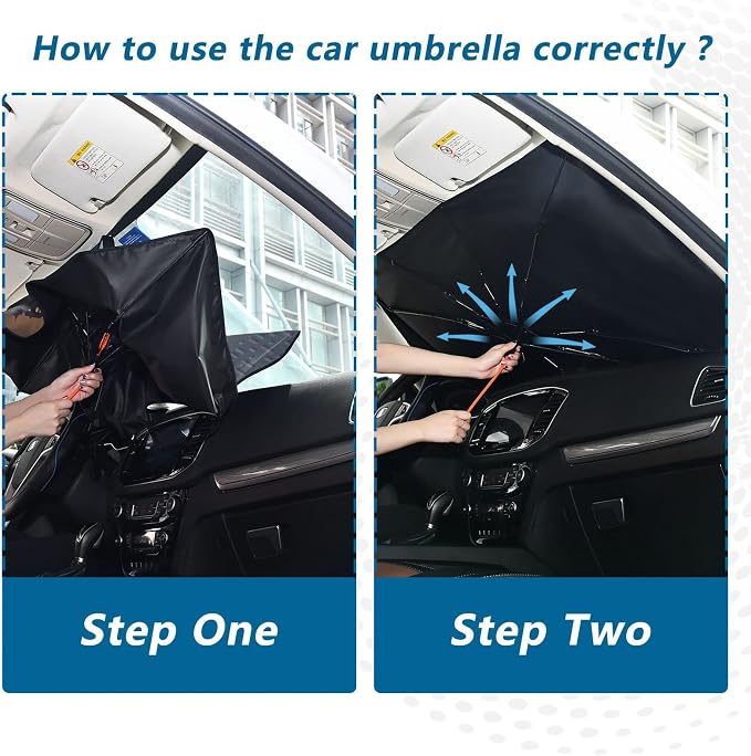 Fun Pug Dog Driving Windshield Sun Shade Umbrella Foldable Car Front Window Sunshade Blocks UV Rays Heat Keep Vehicle Cool (55" x 27.5") - Image 5