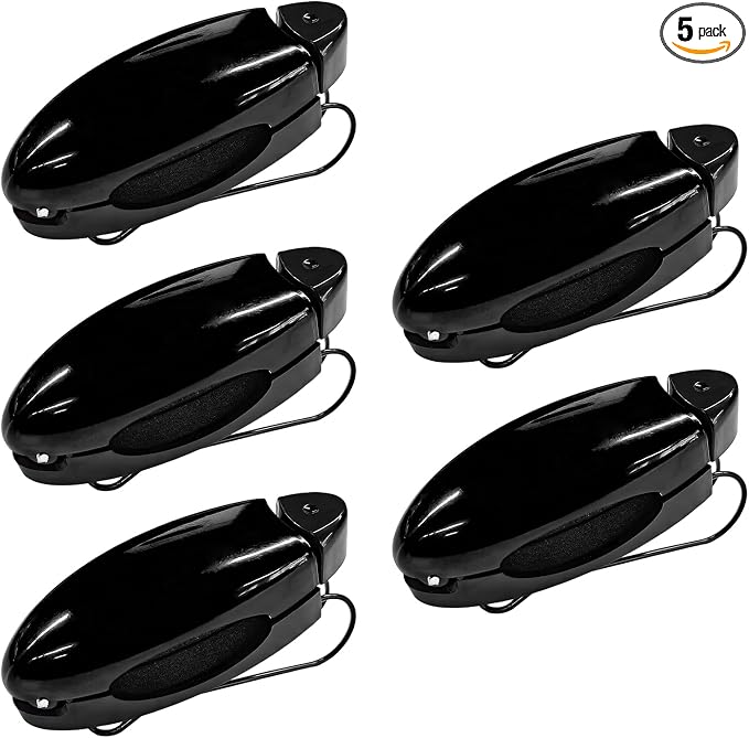 5 PCS Car Sun Visor Clips, Compact Auto Sunshade Sunglasses Clip Ticket Card Holder, Universal Sun Visor Organizer Eyeglasses Mount for Most Vehicles (Black) by Unknown
