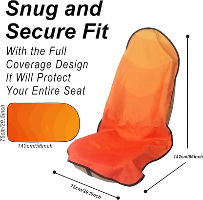 Car Seat Cover Protector Front Seats,for Gym Workout,Running,Swimming,Beach and Hiking,Waterproof Sweat Towel Bucket Seat Covers for Cars SUV Trucks (Orange, 1Pcs) - Image 3