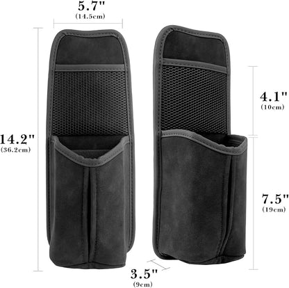 Linkidea Car Seat Side Large Water Bottle Holder Compatible with Owala FreeSip 24oz/32oz, Yeti Rambler 26oz/36oz, Auto Seat Large Car Bottle Hanging Storage Organizer with Mesh Pocket, Black - Image 2