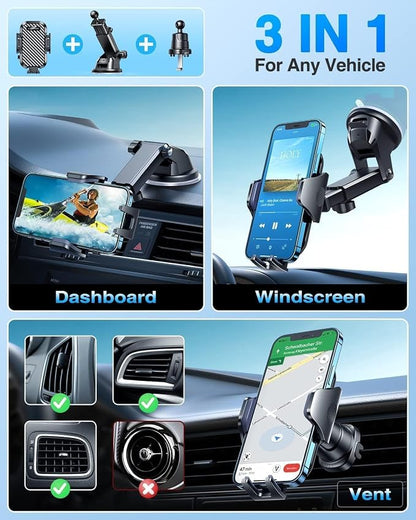 VANMASS Car Phone Holder 2026 Ultimate Military-Grade Strongest Suction & Clip Windshield Dashboard【Newest Best Strongest】Cell Phone Shower & Wall Mounts for iPhone 17 Pro Max 16 15 14 13 Android - Image 5