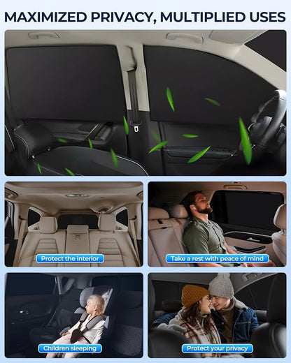 for Hyundai Elantra 2017-2020 Car Window Shades, 6Pcs Full Window Covers | Privacy Sun Shade Set for Front Windshield Side and Rear Windows, Keeps Vehicle Cool for Camping Napping - Image 6