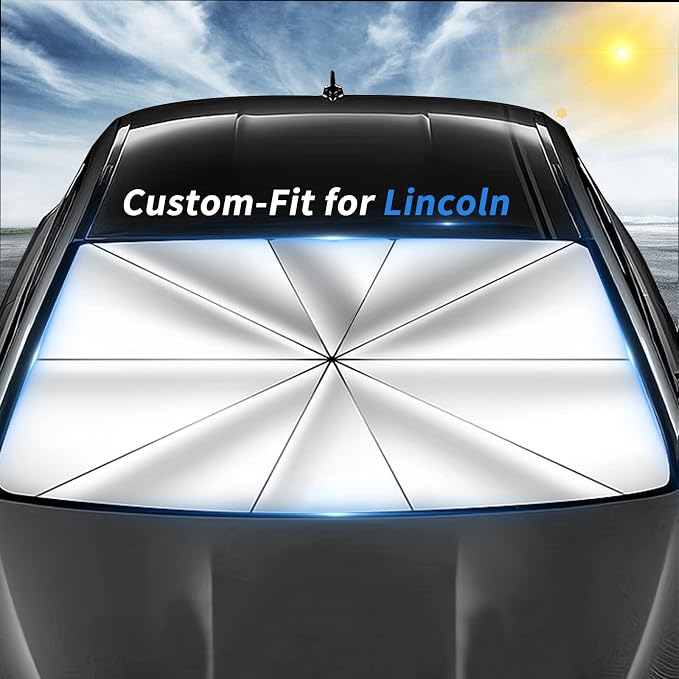 Custom-Fit for Lincoln Windshield Sun Shade Umbrella, 360°Rotation Bendable Car Umbrella Sunshade Cover UV Block Car Front Window, Designed for Lincoln Accessories (for Lincoln CONTINENTAI) by CHEPUNBHW