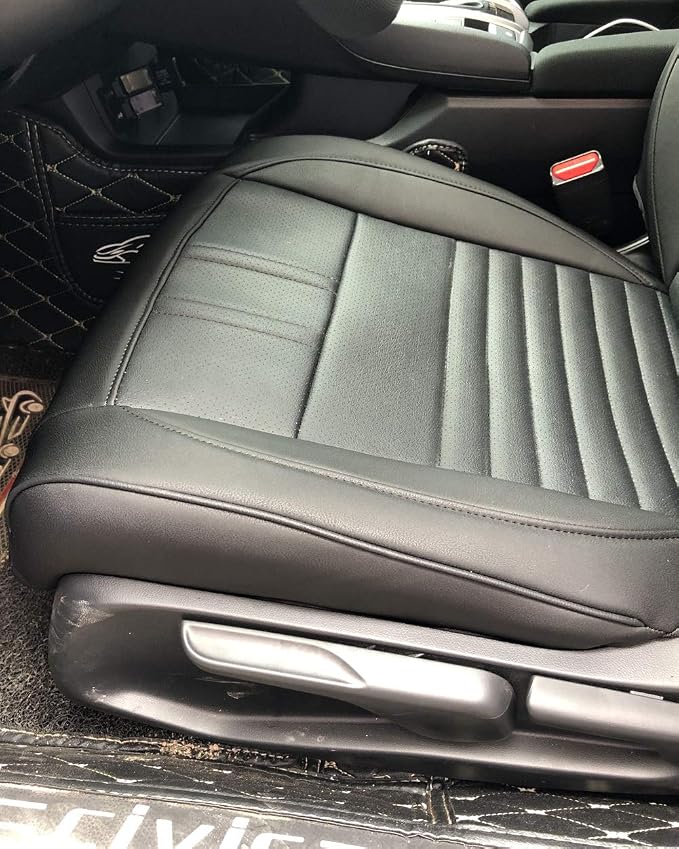 EKR Civic Seat Covers Custom Fit for Honda Civic (Hatchback) Gas & Hybrid 2022-2026 (Rear W/Armrest),Waterproof Car Seat Cover Full Set,Faux Leather(Black) - Image 5