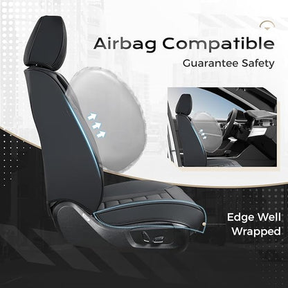 Coverado Car Seat Covers, Front Covers for Cars, Car Seat Cover Front Seats, Automotive Seat Cover, Waterproof, Leather Car Seat Cushion, Universal Interior Covers Seat Protectors for Most Cars - Image 3