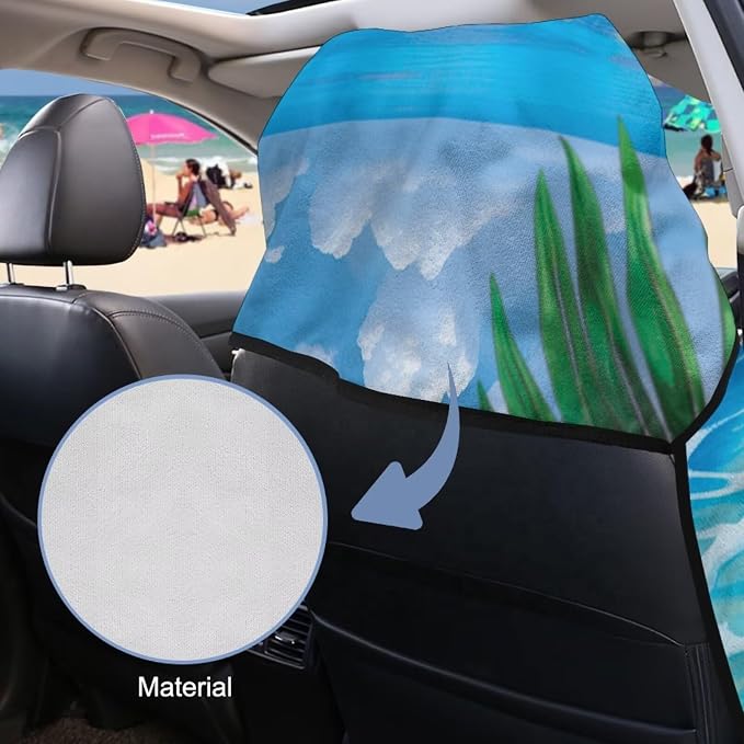 Sea Turtle Car Towel Seat Cover Breathable Car Seat Towel Cover Removable Automotive Accessories Easy to Installation for Cars SUV Trucks - Image 3