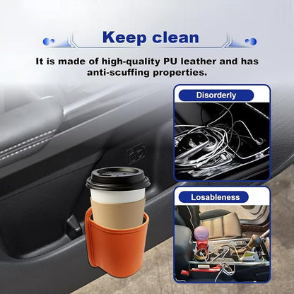 2PCS Large Car Door Cup Holder, Hanging Automotive Back Seat Bottle Holders, Waterproof Scratch-Resistant Car Window Cup Holder, Clip-On Auto Organizer Accessories for Beverage Holder(Orange) - Image 6