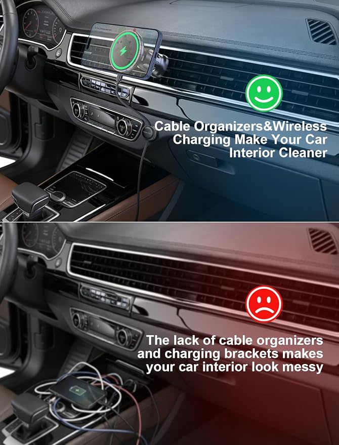 for iPhone Magsafe Car Mount Charger Vent-LED Wireless Car Charger | Magnetic Car Phone Holder HandsFree Car Mount Fast Car Charger for iPhone 17/16/15/14/13/12 Series - Image 5