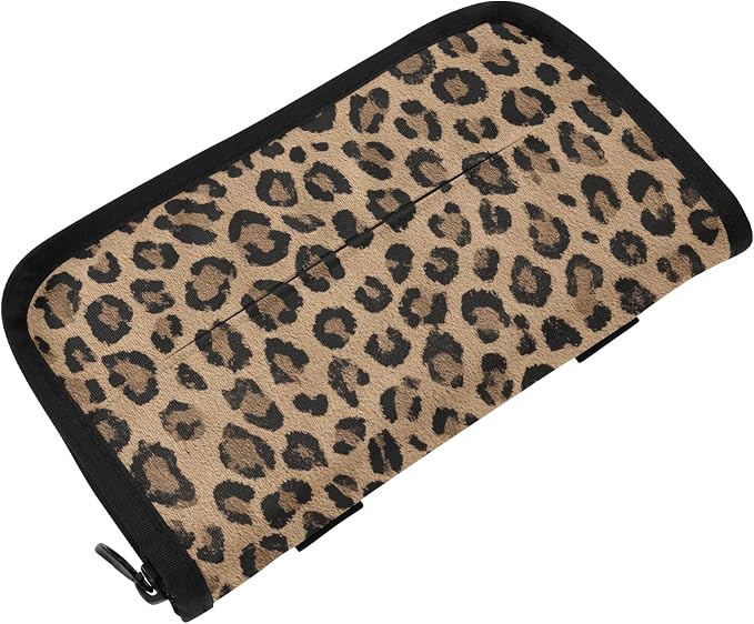 Car Tissue Holder Car Napkin Holder Box Dispenser Storage Case Sun Visor Mask Holder with Adjustable Straps Reusable Refillable Brown Leopard Print by Unknown