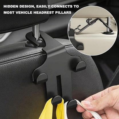 2PCS Car Seat Headrest Hooks, 4-in-1 Sturdy Car Seat Back Hanger Multifunctional Hanging Holder, Heavy Duty Auto Storage Hook Organizer for Handbags Purses Coats Grocery Bags - Image 6
