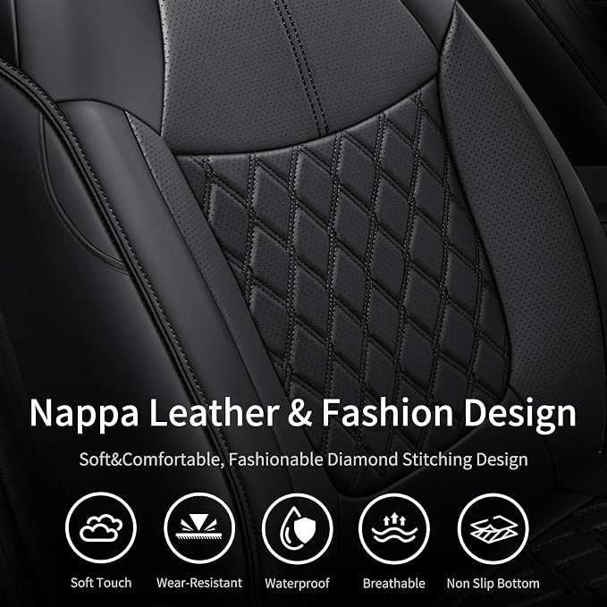 Huidasource Custom Fit RAV4 Car Seat Covers Full Set, Waterproof Front&Rear Seat Cushion Fit for 2019-2024 Toyota Rav4 XLE LE XLE Premium Limited(Not for Hybrid/Adventure/TRD Off-Road/Prime, Black) - Image 7